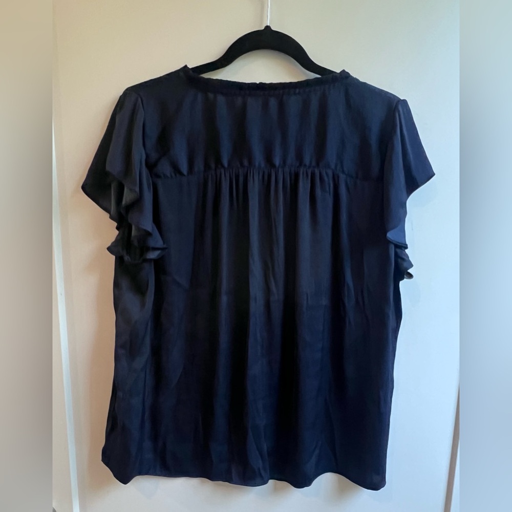 LC Lauren Conrad Navy Blue Blouse - Picture 3 of 3